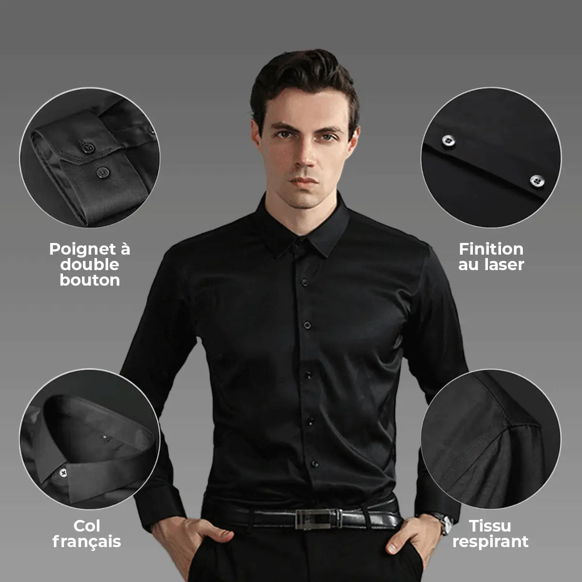 Chemise Habillée pour Homme Coupe Slim UltraTech™ (1 Achetée, 1 Offerte)